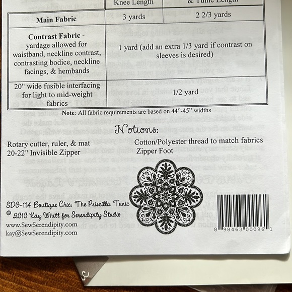 Serendipity Studio No. 114 The Princess Tunic sewing pattern New uncut - Picture 3 of 9